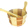 Sauna Accessory Bath Water Bucket And Ladle for Dry Steam Sauna Room