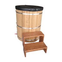 Round Shape Barrel Type Wood Cold Plunge Barrel And Chiller