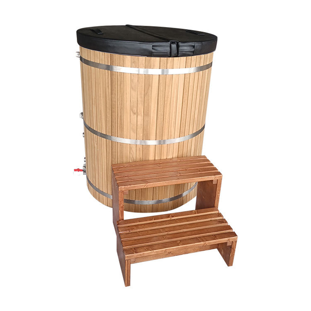 Round Shape Barrel Type Wood Cold Plunge Barrel And Chiller
