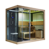 Luxury Key Backyard Combination Bath Shower Steam Wood Sauna Room