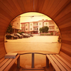 Luxury 6-8 Person Outdoor Sauna Room with Graphene Heating and Panoramic Tempered Glass