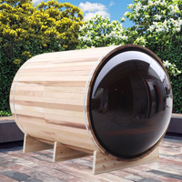 Luxury 6-8 Person Outdoor Sauna Room with Graphene Heating and Panoramic Tempered Glass